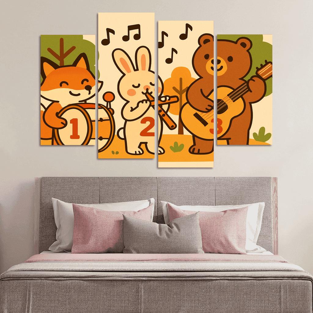 Forest Orchestra Of Counting Critters canvas paintings frame
