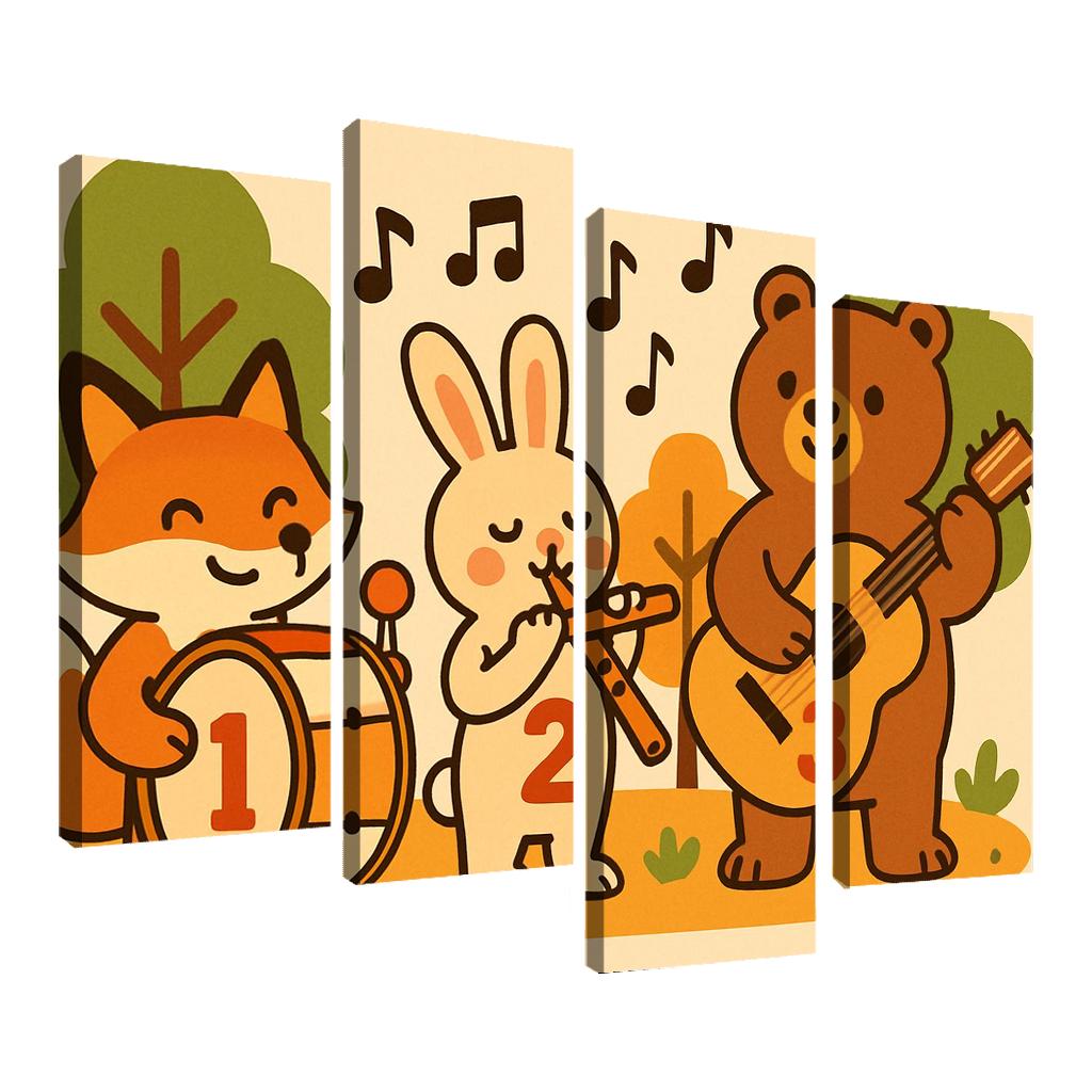 Forest Orchestra Of Counting Critters canvas paintings frame