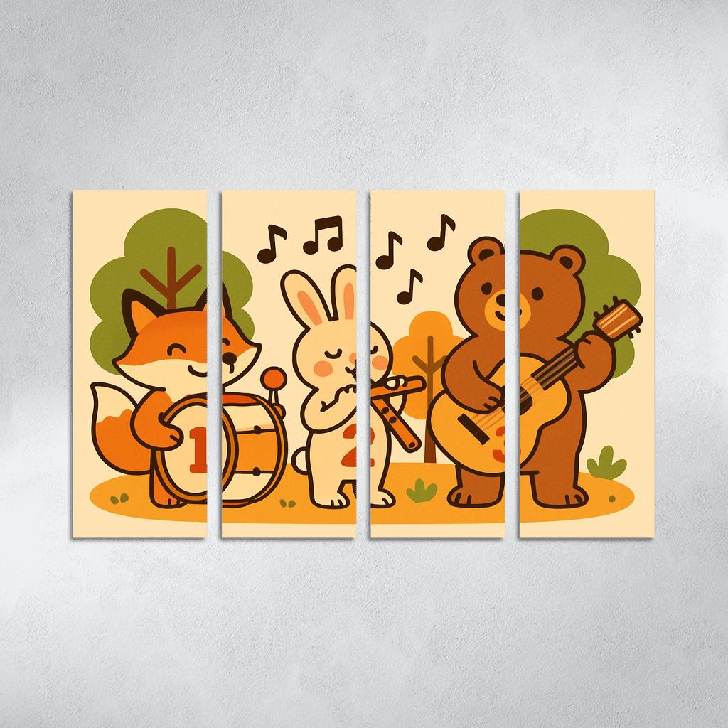 Forest Orchestra Of Counting Critters canvas paintings frame