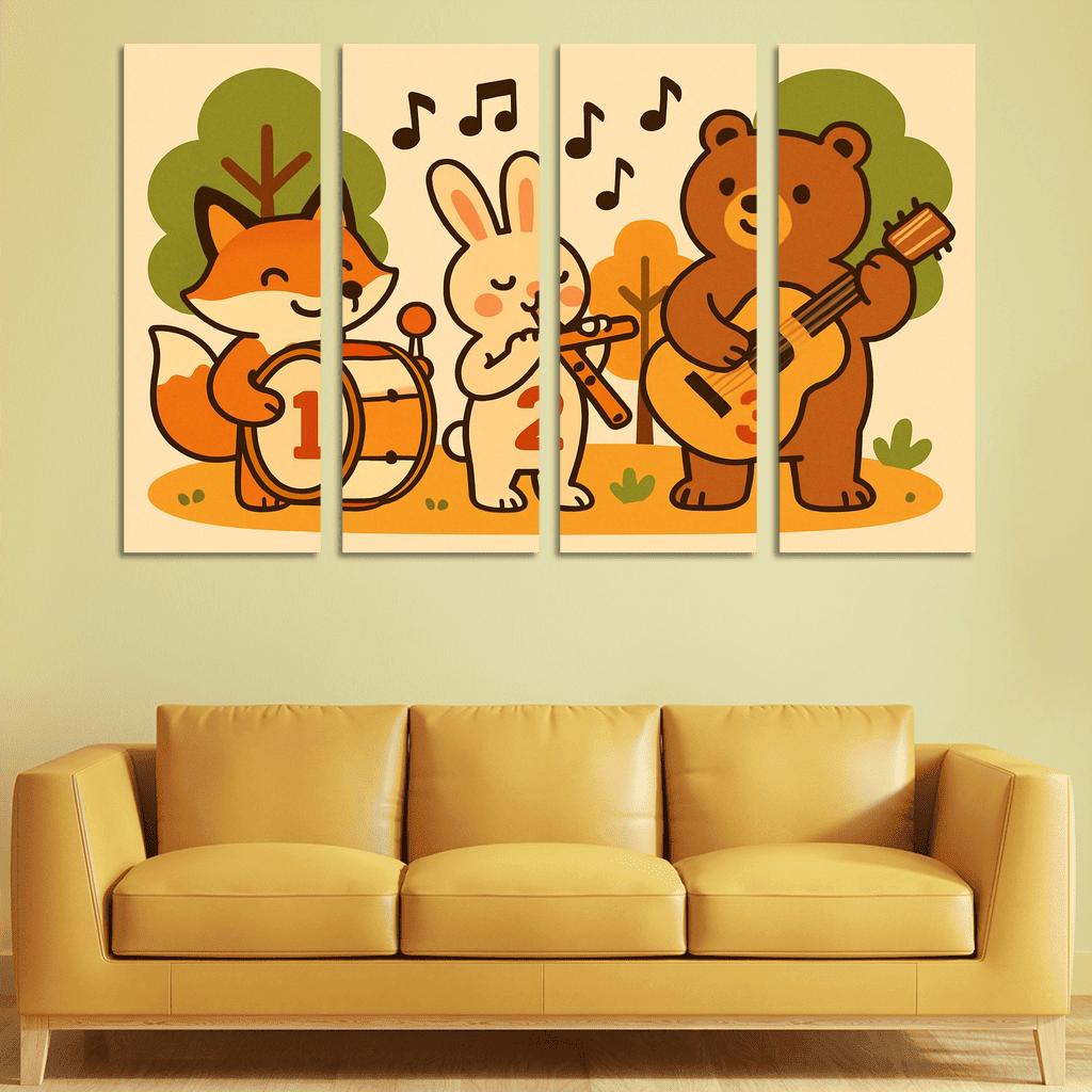 Forest Orchestra Of Counting Critters canvas paintings frame
