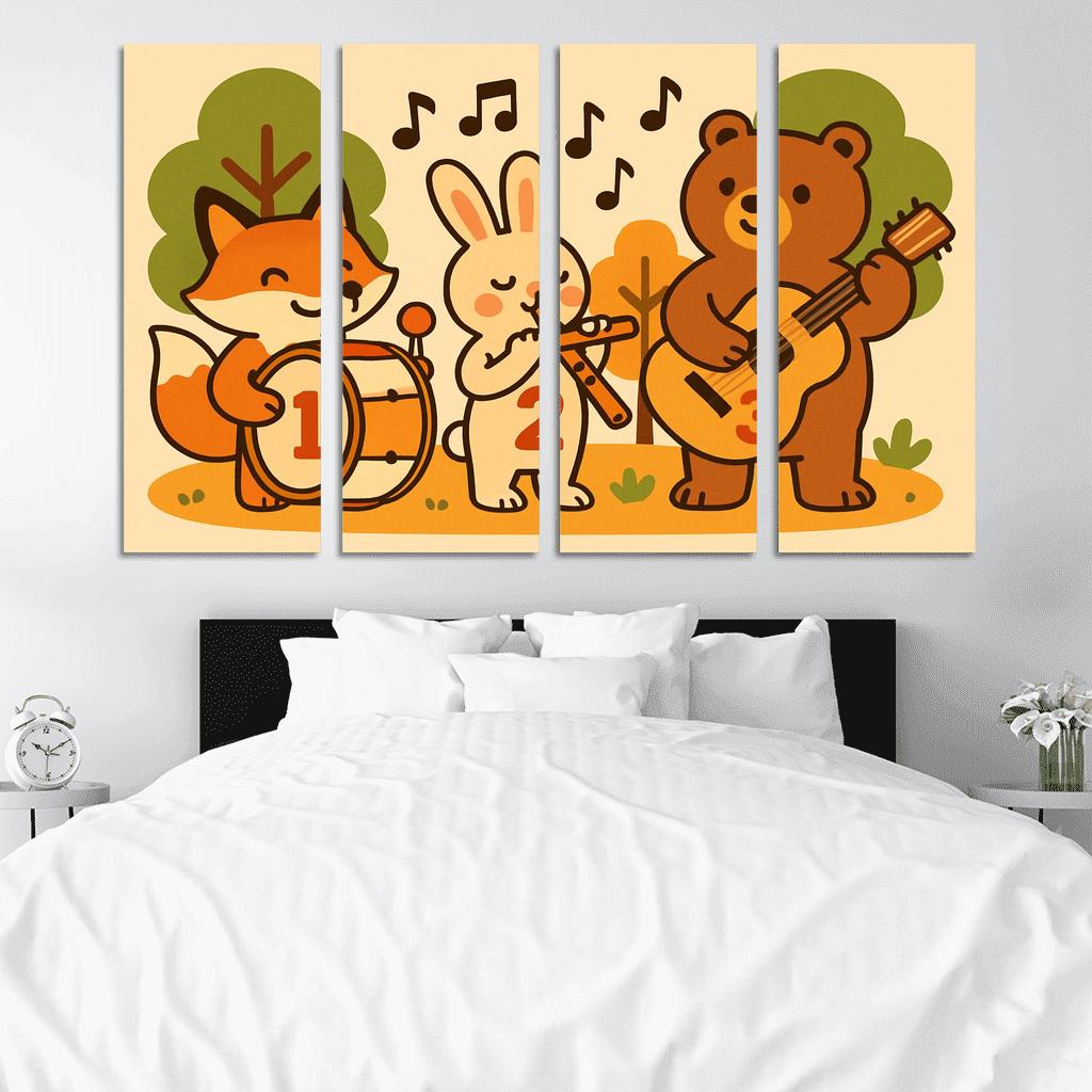 Forest Orchestra Of Counting Critters canvas paintings frame