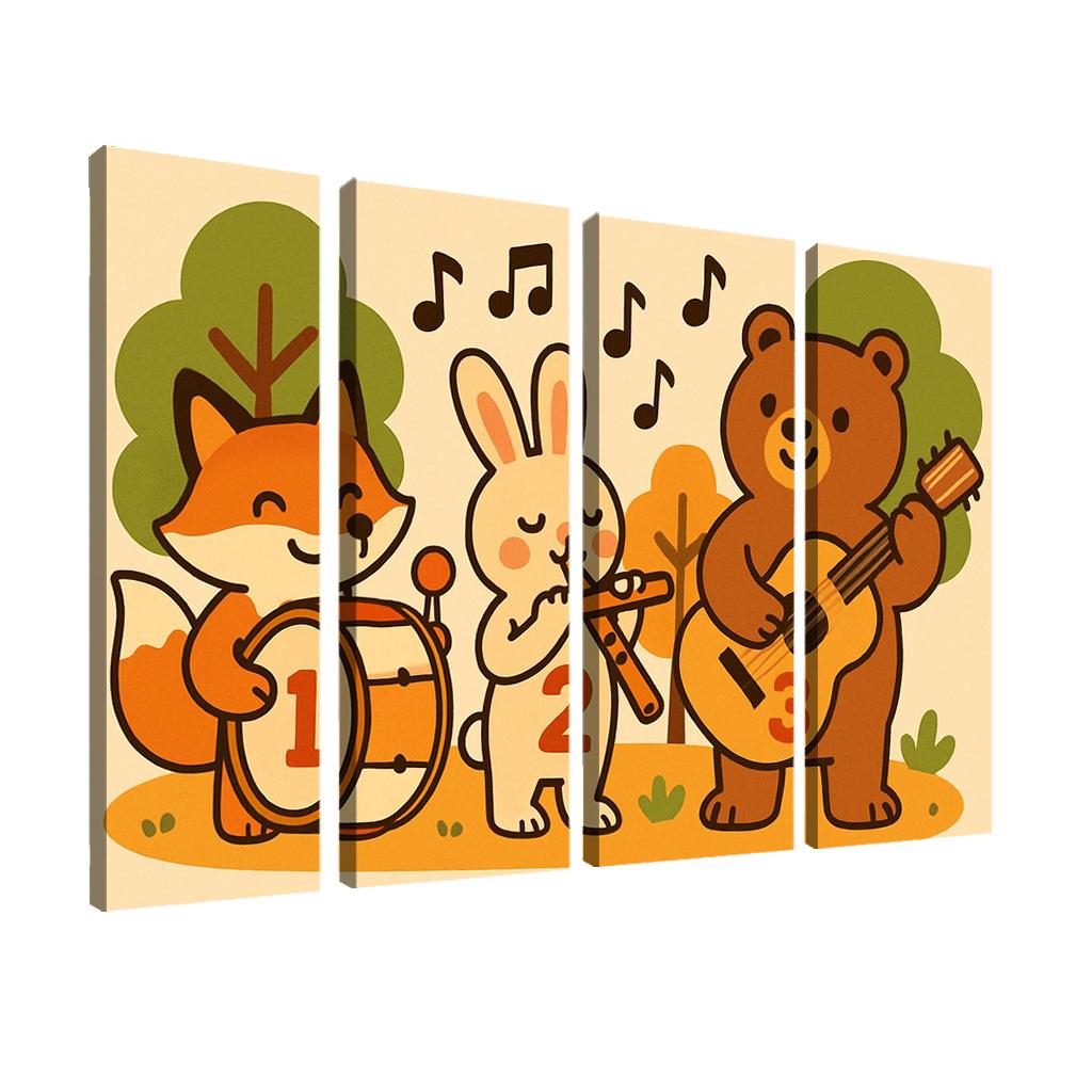 Forest Orchestra Of Counting Critters canvas paintings frame