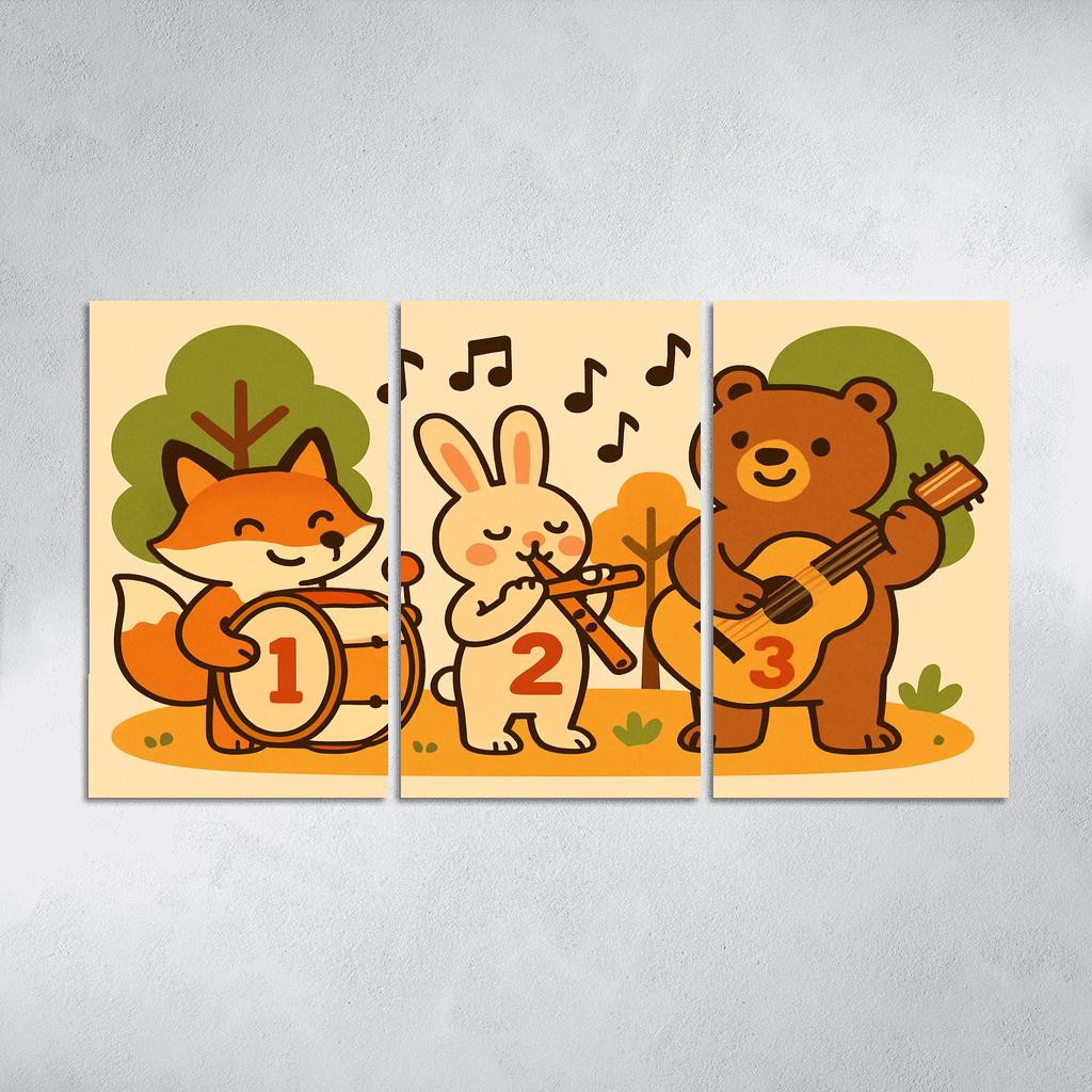 Forest Orchestra Of Counting Critters canvas paintings frame