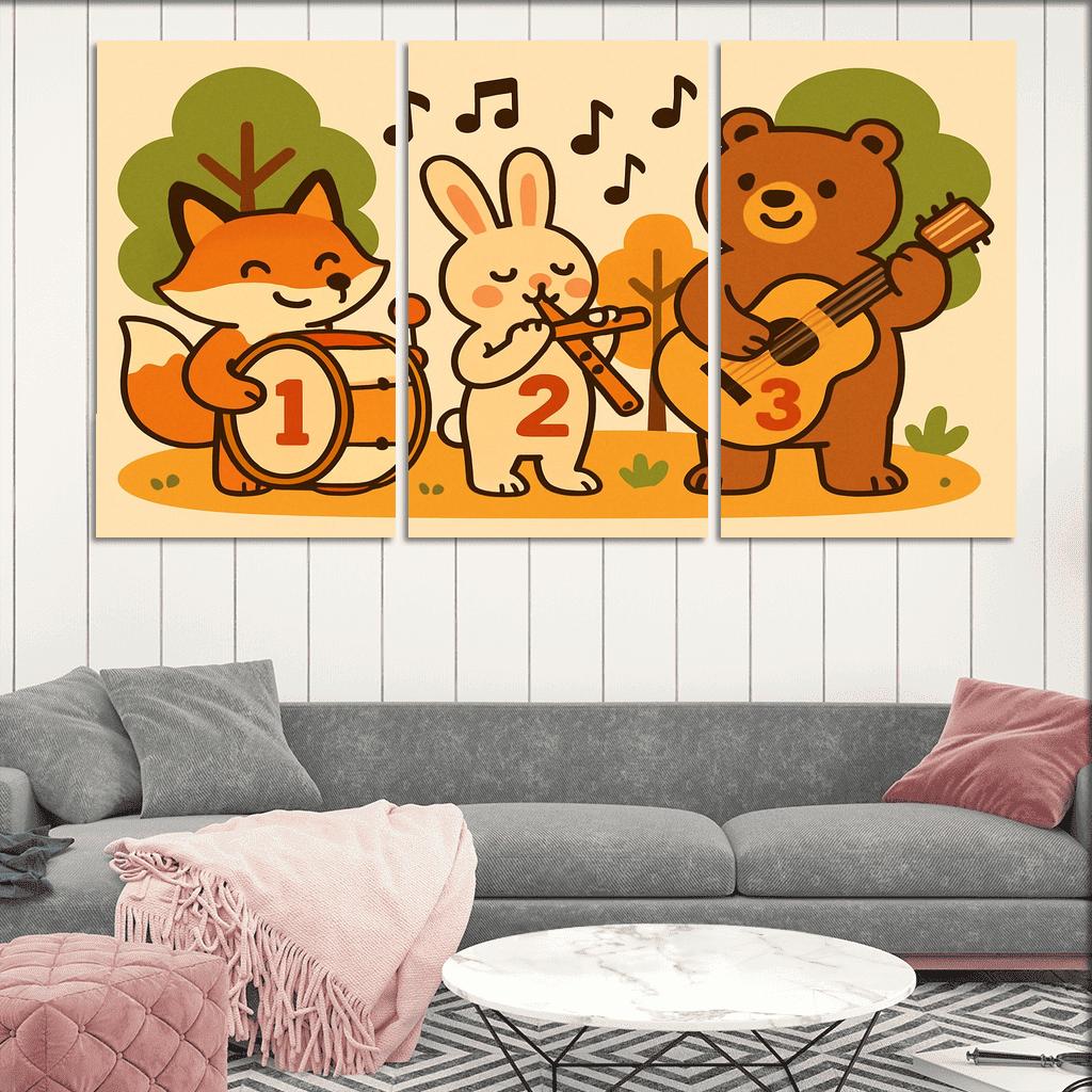 Forest Orchestra Of Counting Critters canvas paintings frame