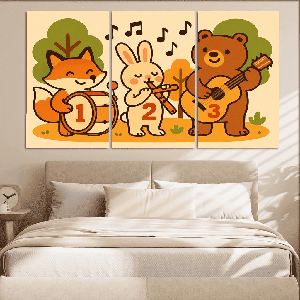 Forest Orchestra Of Counting Critters canvas paintings frame