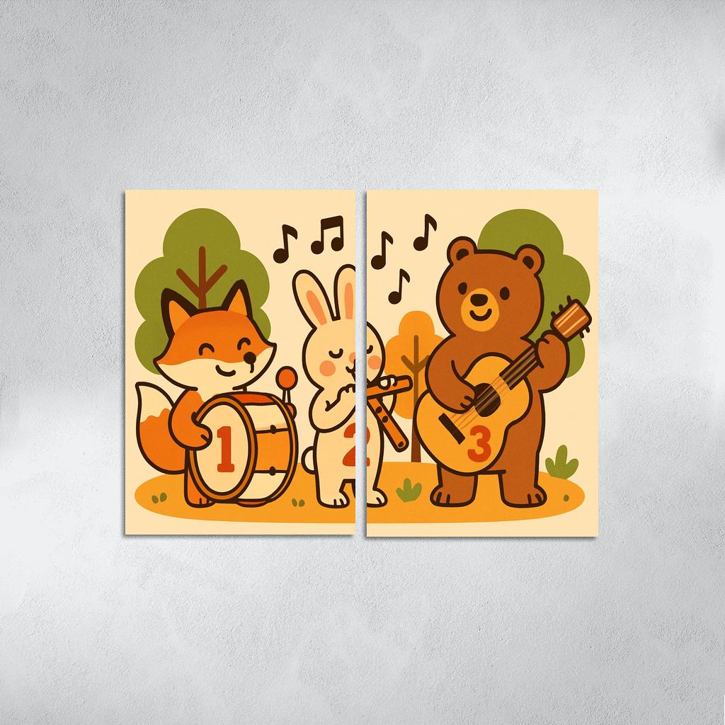 Forest Orchestra Of Counting Critters canvas paintings frame