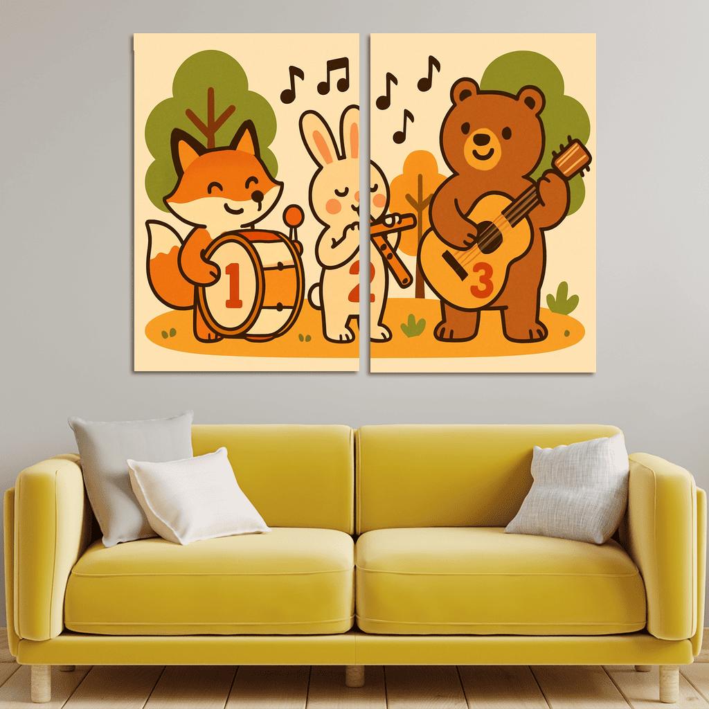 Forest Orchestra Of Counting Critters canvas paintings frame