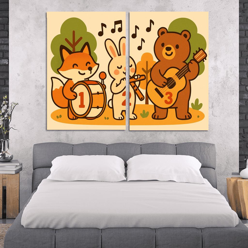 Forest Orchestra Of Counting Critters canvas paintings frame