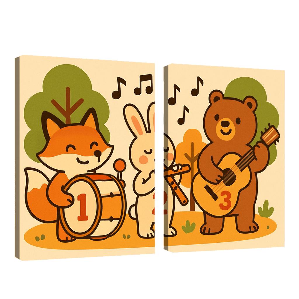Forest Orchestra Of Counting Critters canvas paintings frame