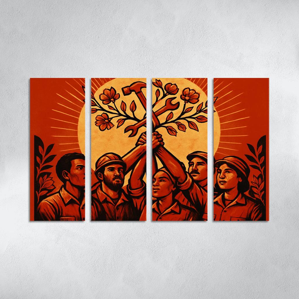 Hands That Build Futures oil paintings frame