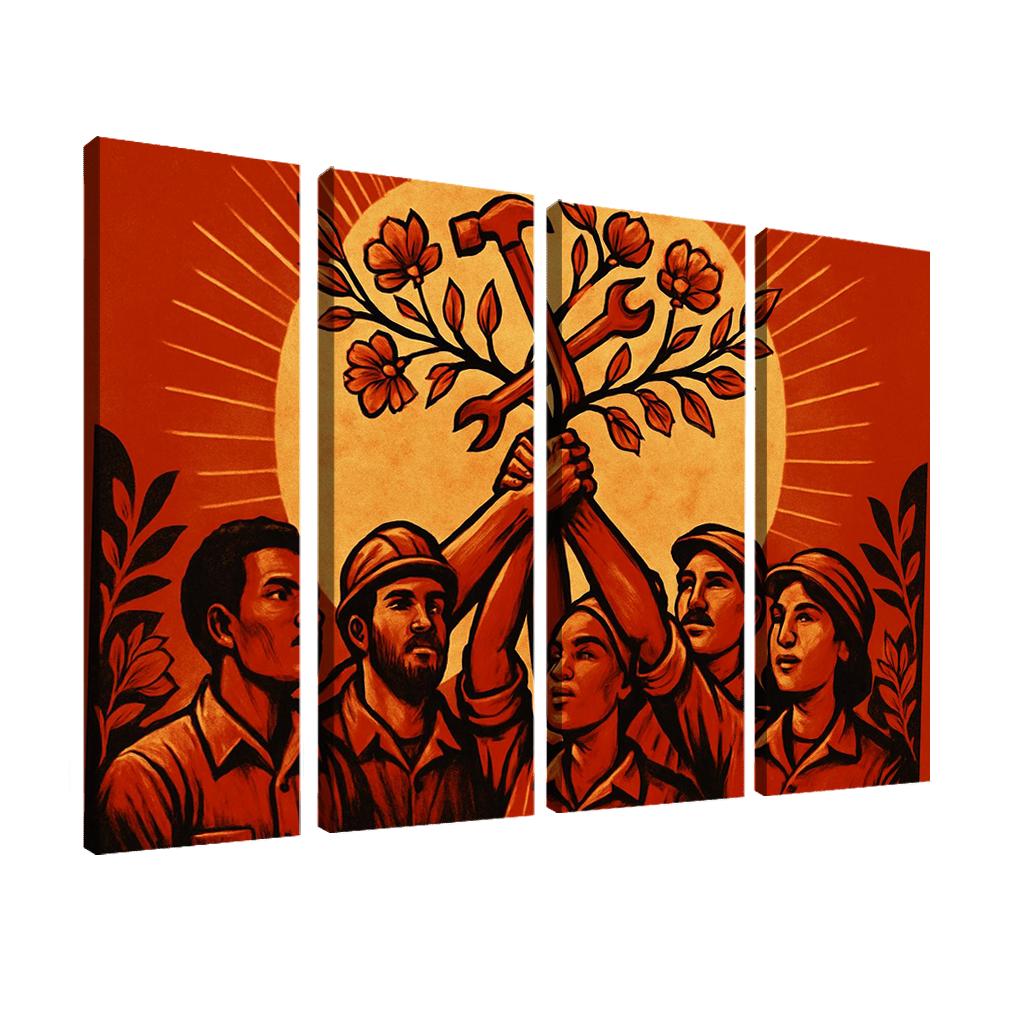 Hands That Build Futures oil paintings frame