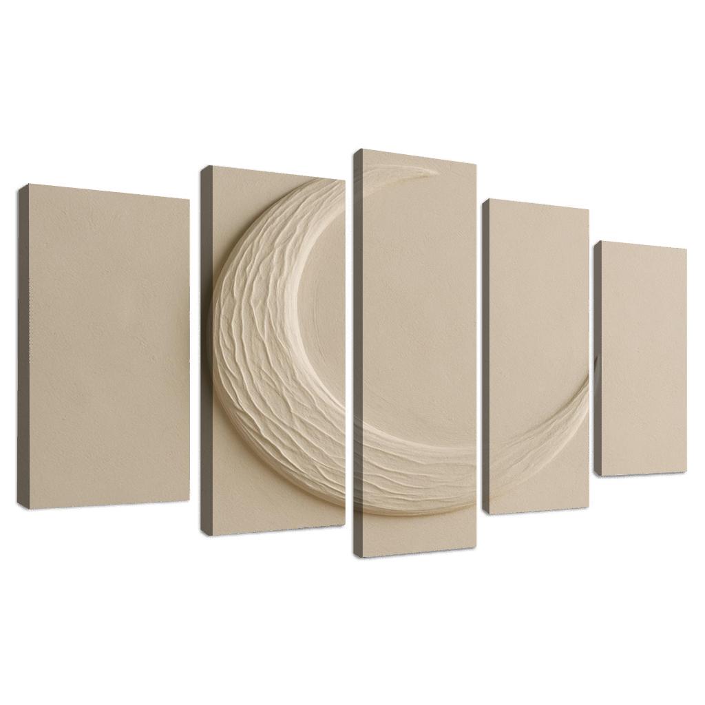 Sculpted Plaster Crescent Wall Relief canvas paintings frame