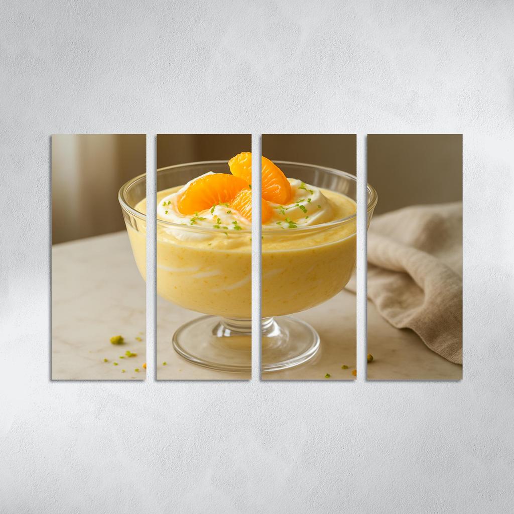 Saffron Citrus Cloud Pudding oil paintings frame