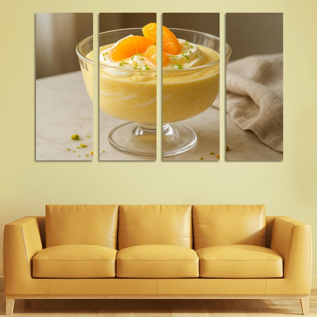 Saffron Citrus Cloud Pudding oil paintings frame