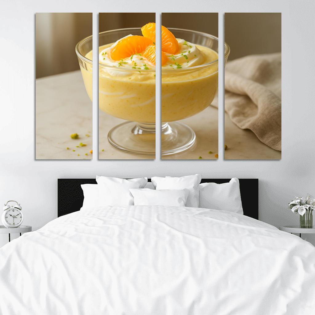 Saffron Citrus Cloud Pudding oil paintings frame