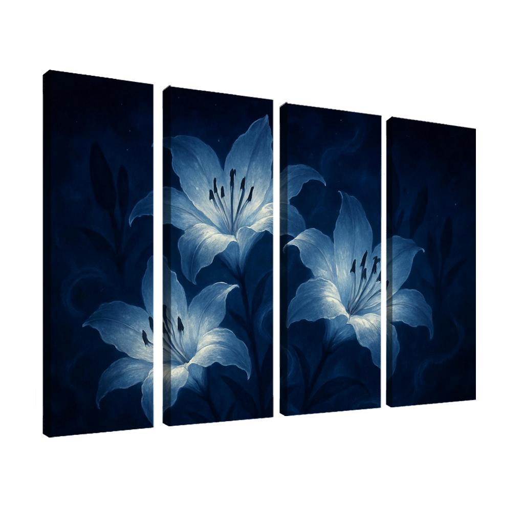 Nocturne Of Moonlit Lilies modern paintings frame