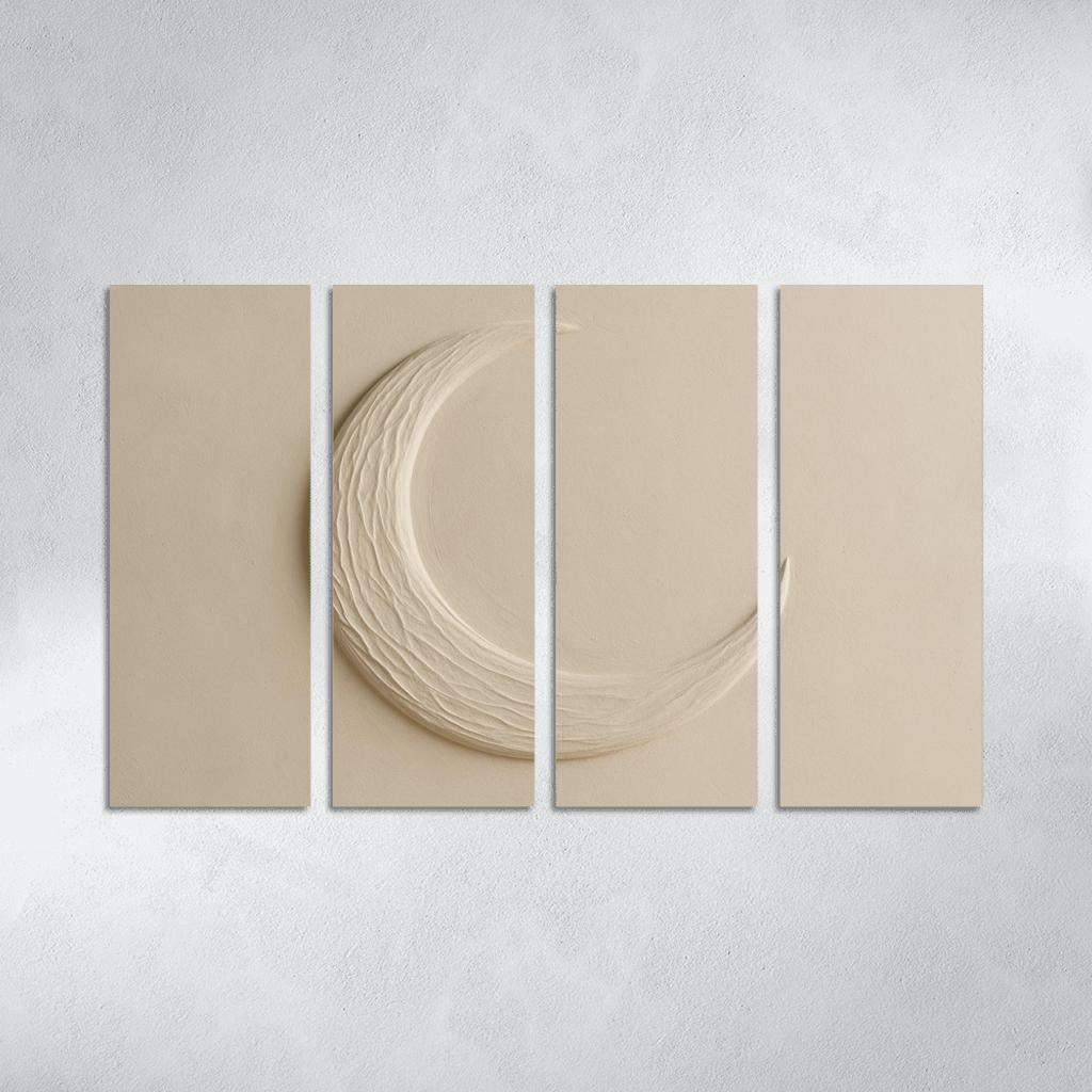 Sculpted Plaster Crescent Wall Relief canvas paintings frame