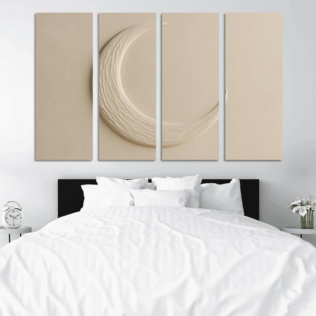 Sculpted Plaster Crescent Wall Relief canvas paintings frame
