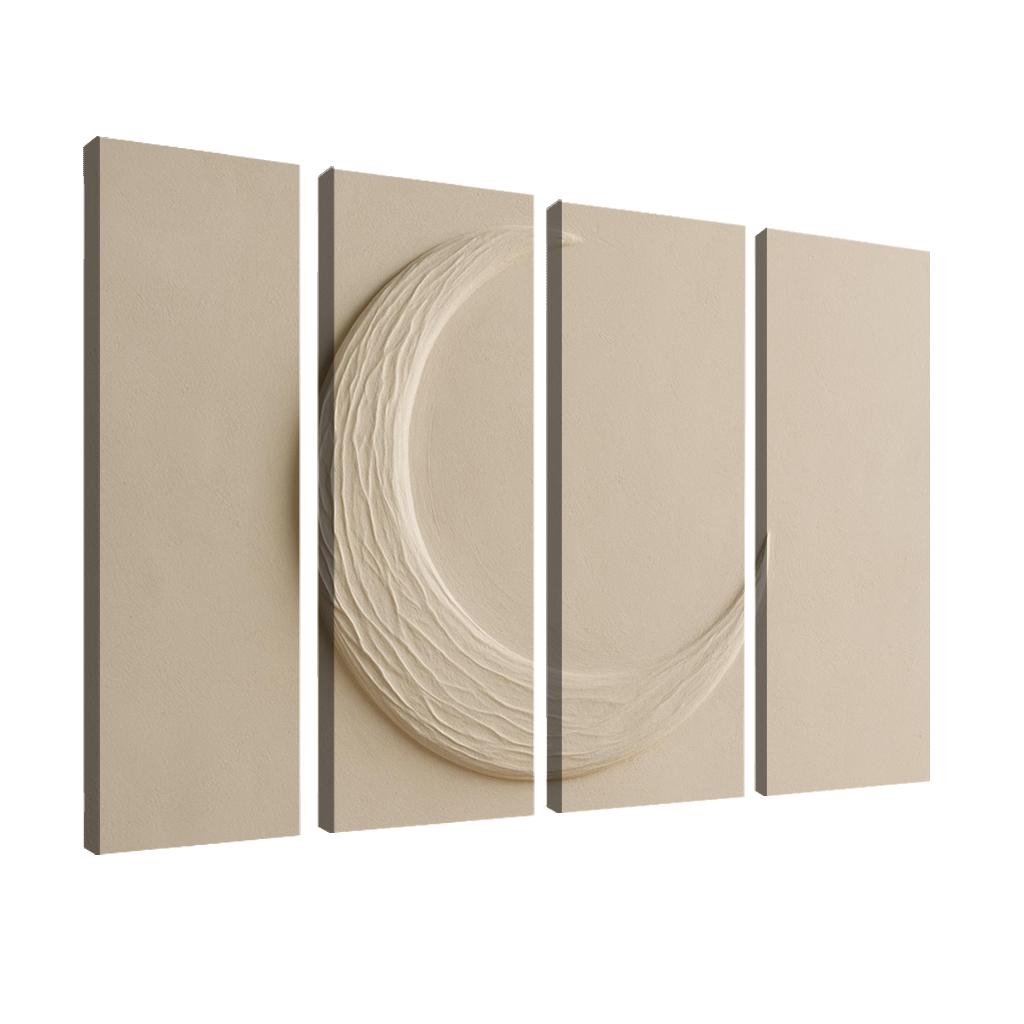 Sculpted Plaster Crescent Wall Relief canvas paintings frame