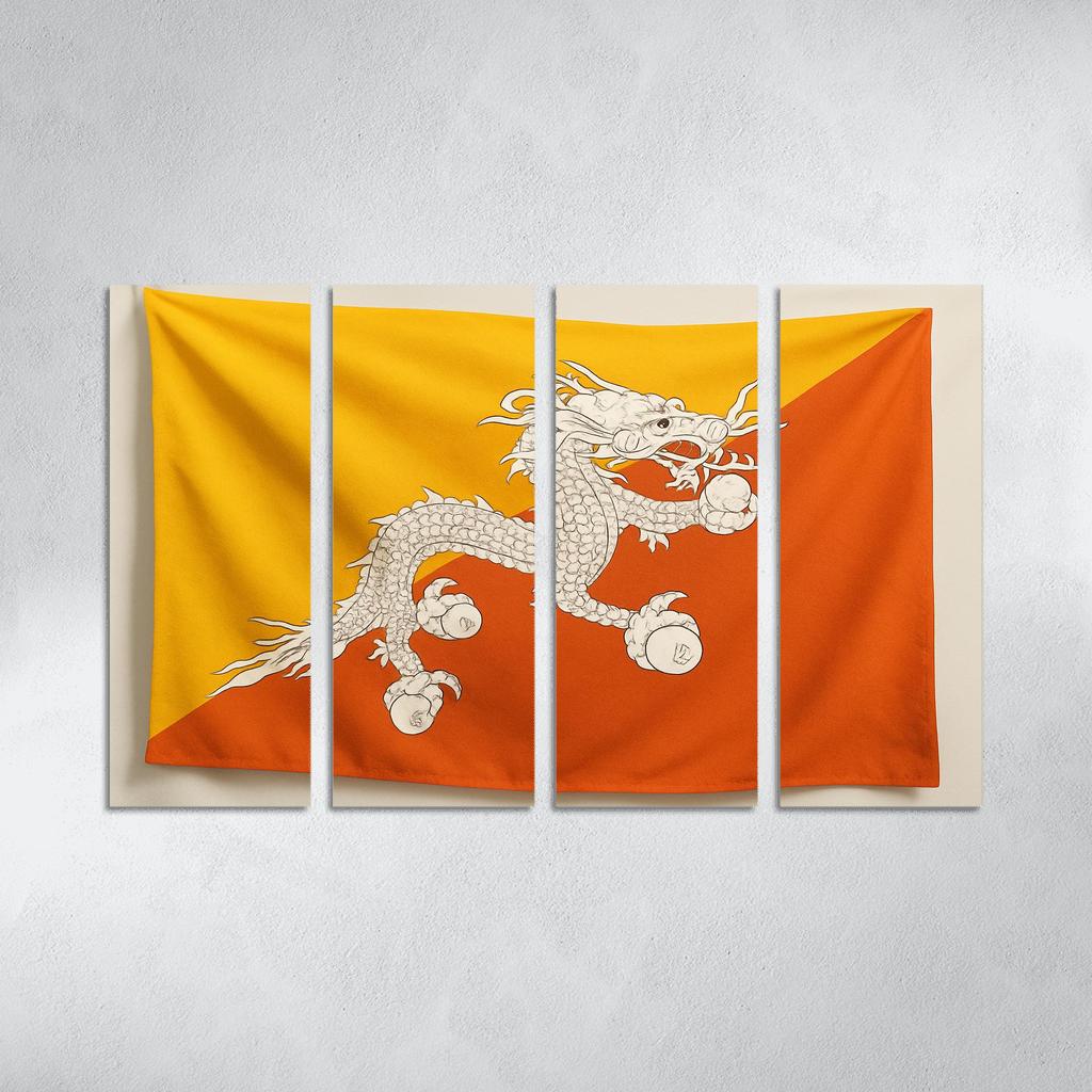 Eternal Dragon Motif The Flag Of Bhutan art trends