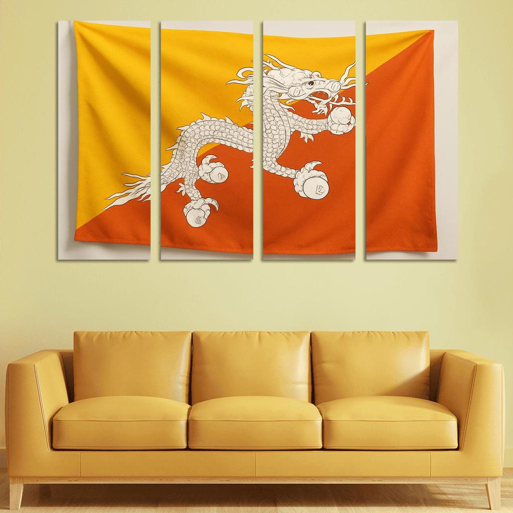 Eternal Dragon Motif The Flag Of Bhutan art trends
