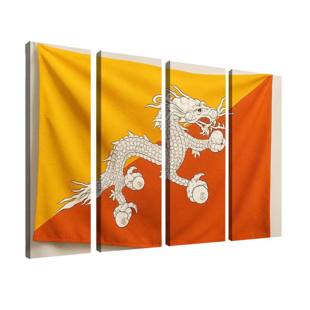 Eternal Dragon Motif The Flag Of Bhutan art trends