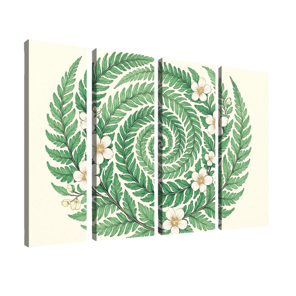 Verdant Spiral Of Ferns And Blossoms home decor