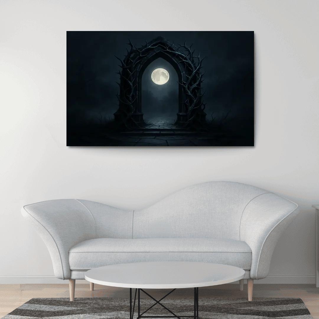 Thorn Crowned Moon Gateway abstract paintings frame