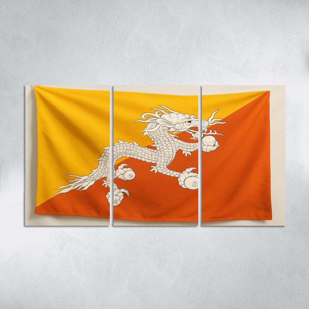 Eternal Dragon Motif The Flag Of Bhutan art trends