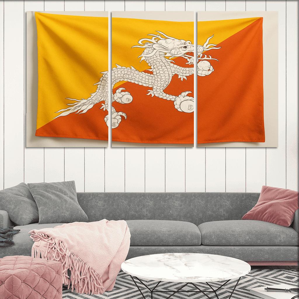 Eternal Dragon Motif The Flag Of Bhutan art trends