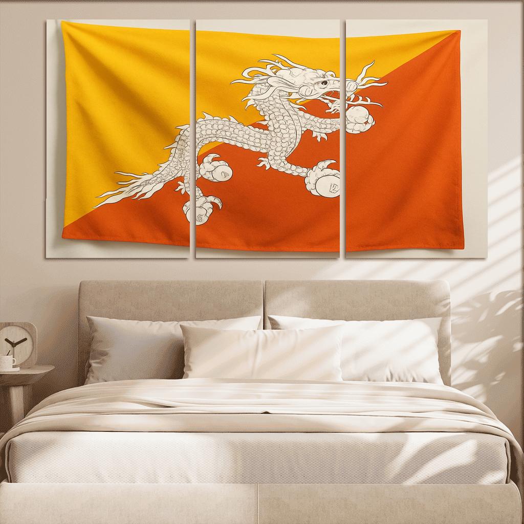 Eternal Dragon Motif The Flag Of Bhutan art trends