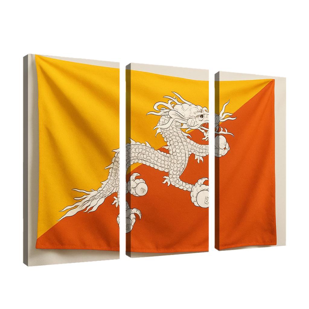 Eternal Dragon Motif The Flag Of Bhutan art trends
