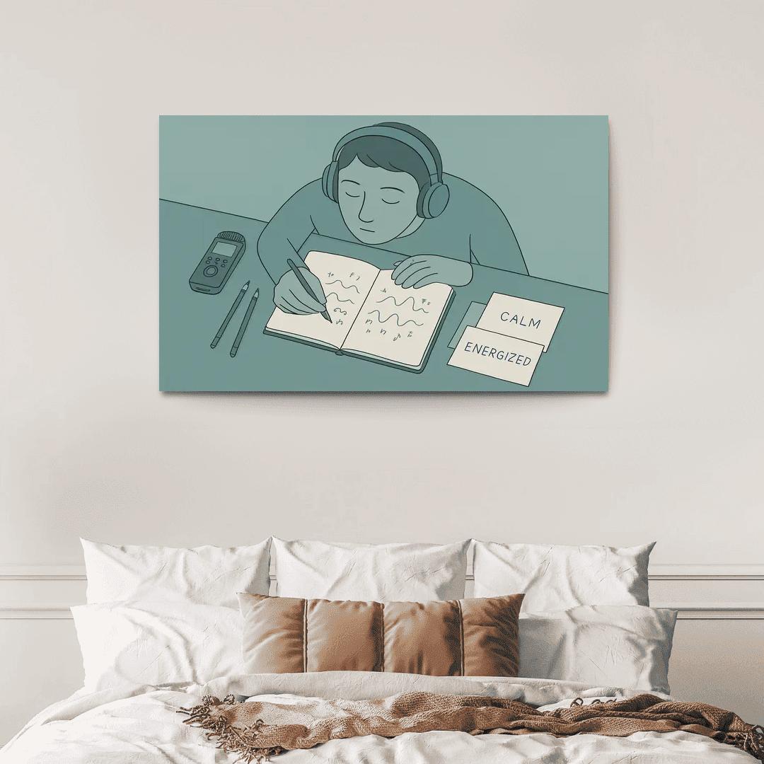 Personal Soundscape Journaling oil paintings frame