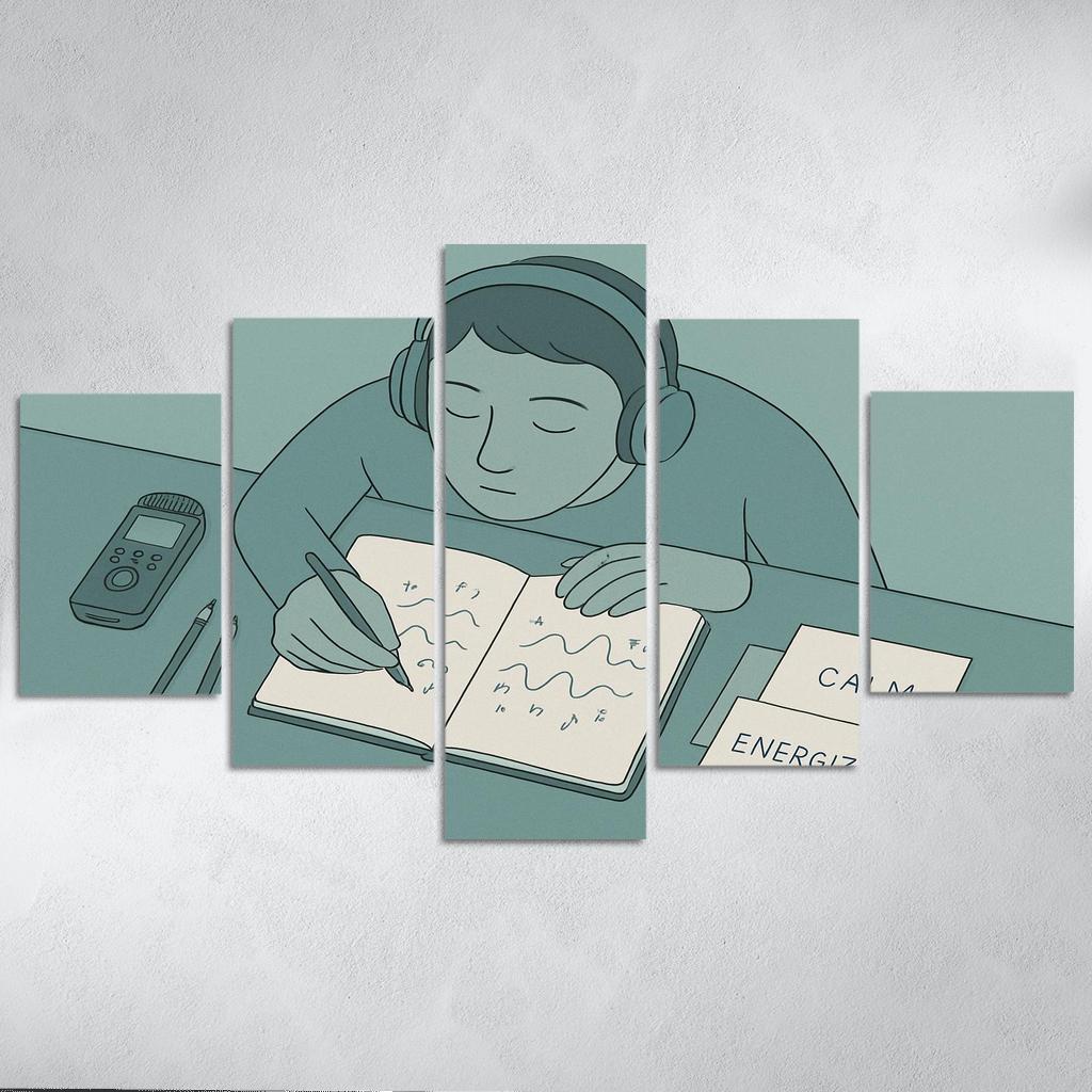 Personal Soundscape Journaling oil paintings frame