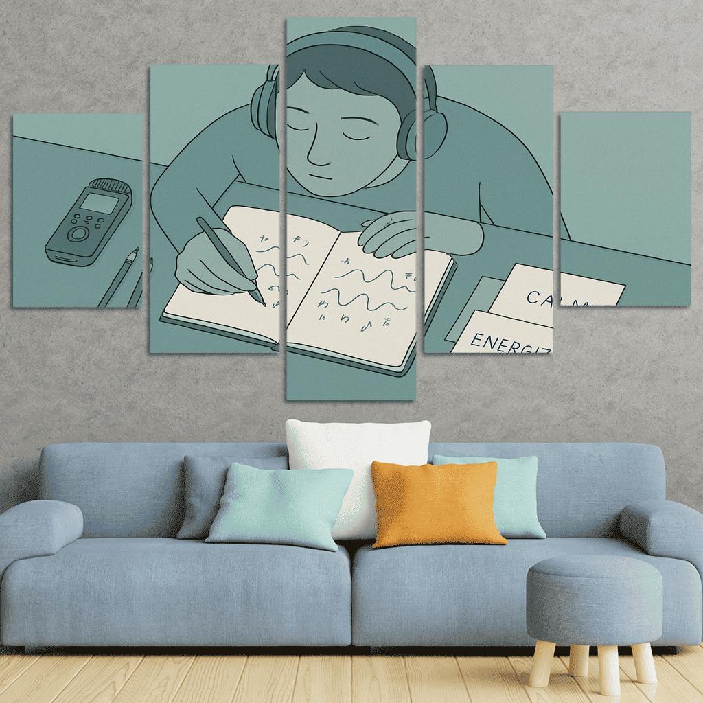 Personal Soundscape Journaling oil paintings frame