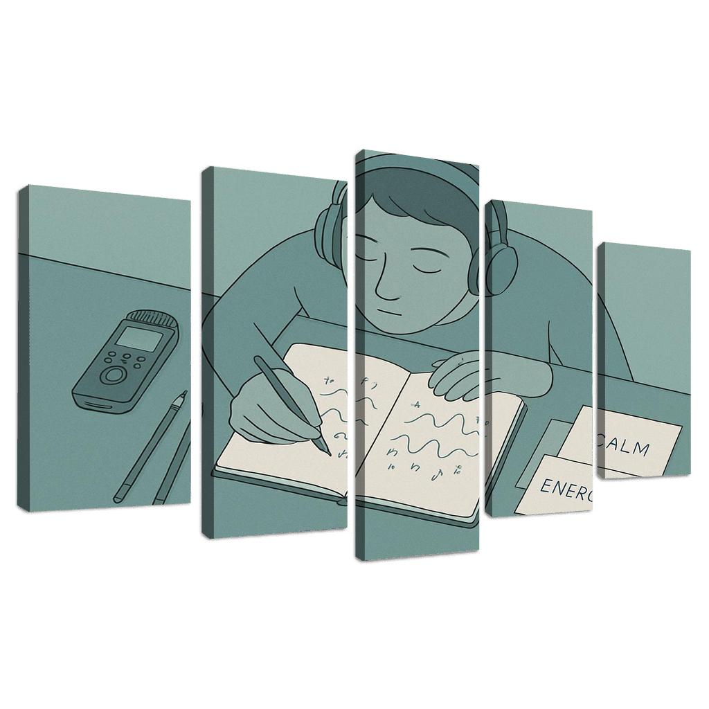 Personal Soundscape Journaling oil paintings frame