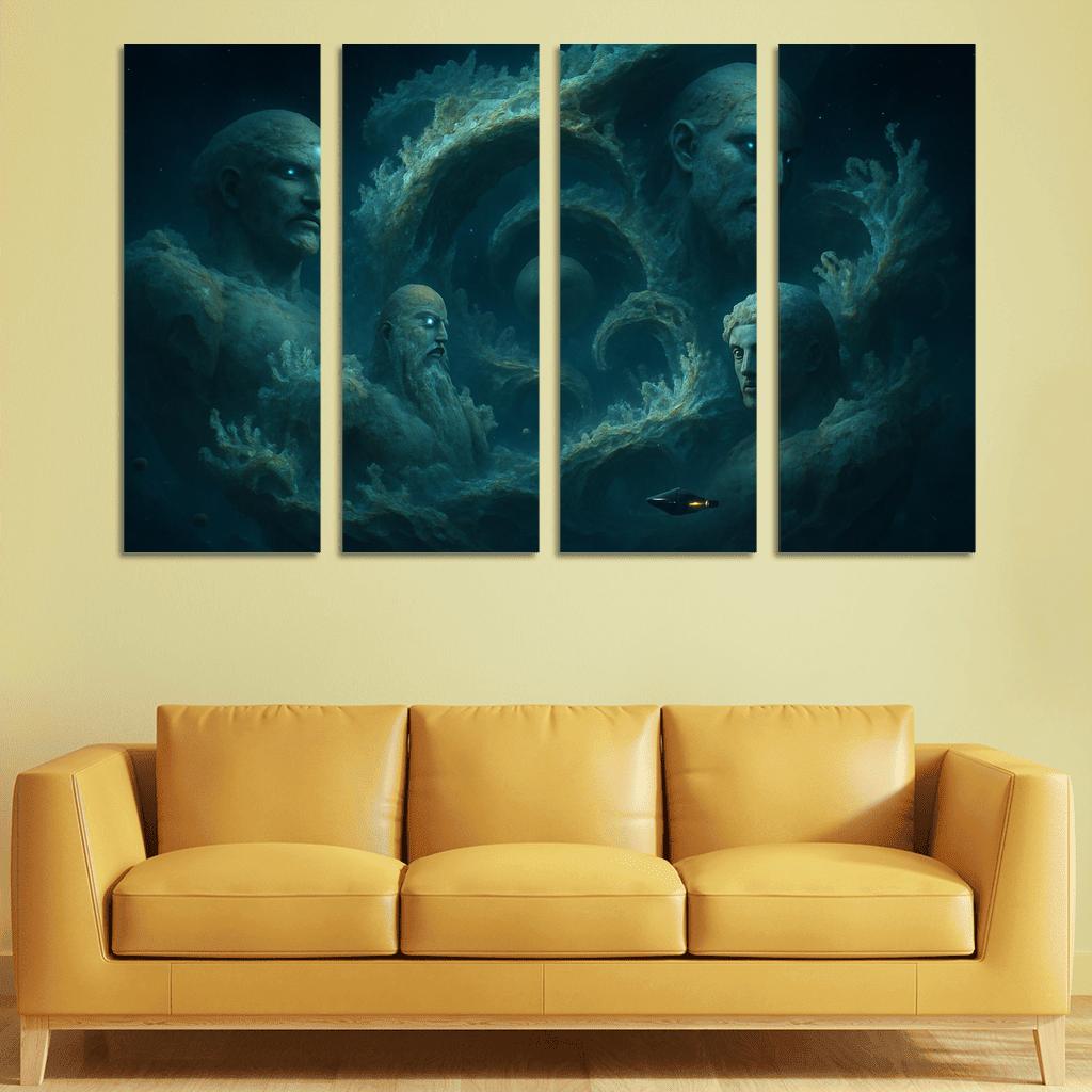 Astral Reef Of The Silent Titans abstract paintings frame