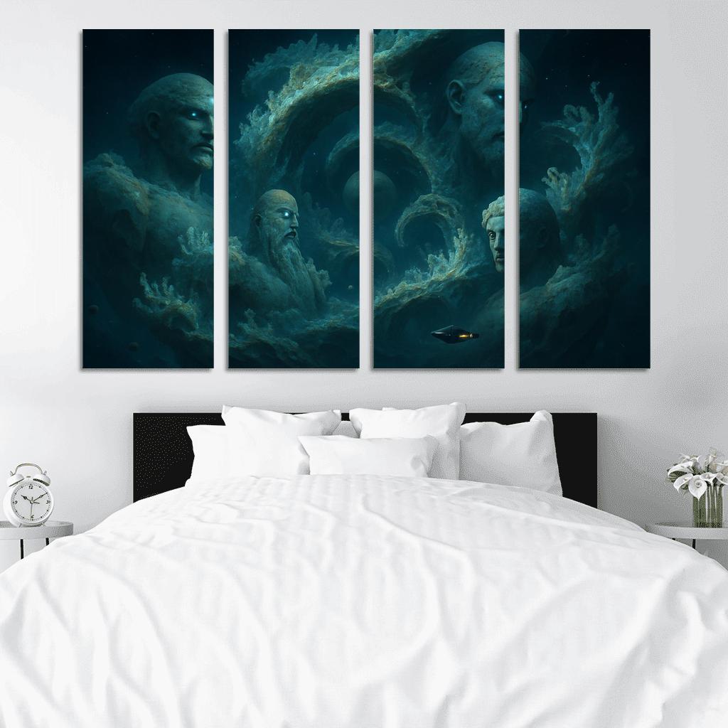 Astral Reef Of The Silent Titans abstract paintings frame