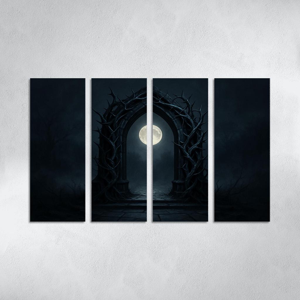 Thorn Crowned Moon Gateway abstract paintings frame