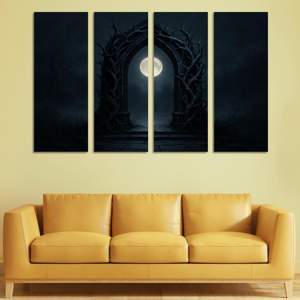Thorn Crowned Moon Gateway abstract paintings frame