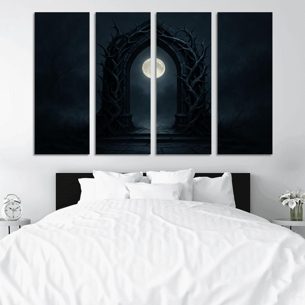 Thorn Crowned Moon Gateway abstract paintings frame