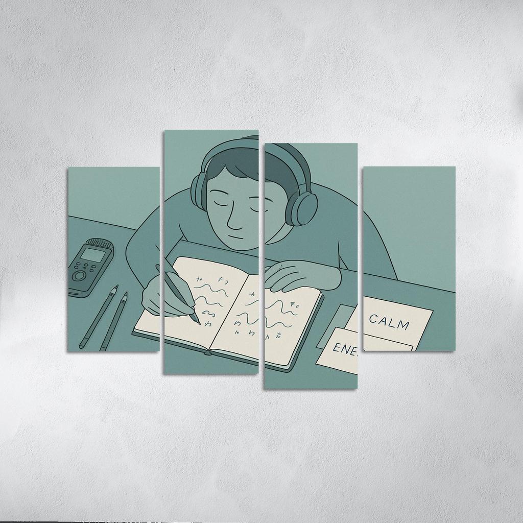 Personal Soundscape Journaling oil paintings frame