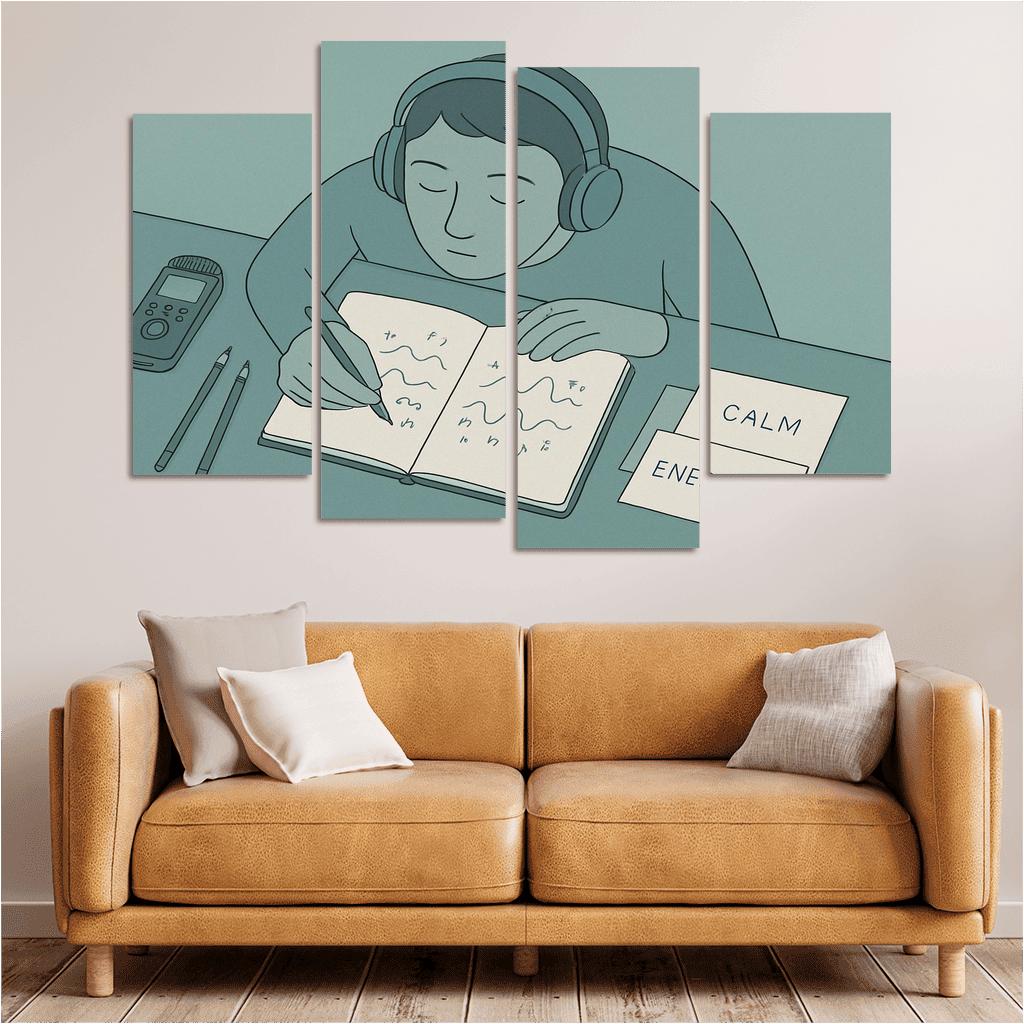 Personal Soundscape Journaling oil paintings frame