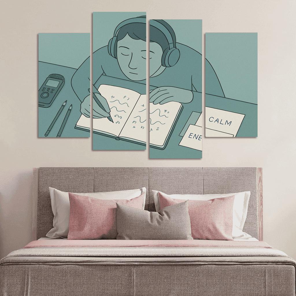 Personal Soundscape Journaling oil paintings frame