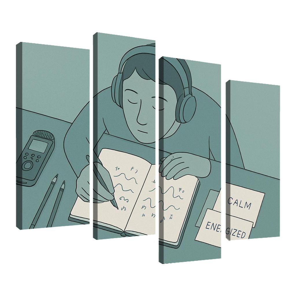 Personal Soundscape Journaling oil paintings frame