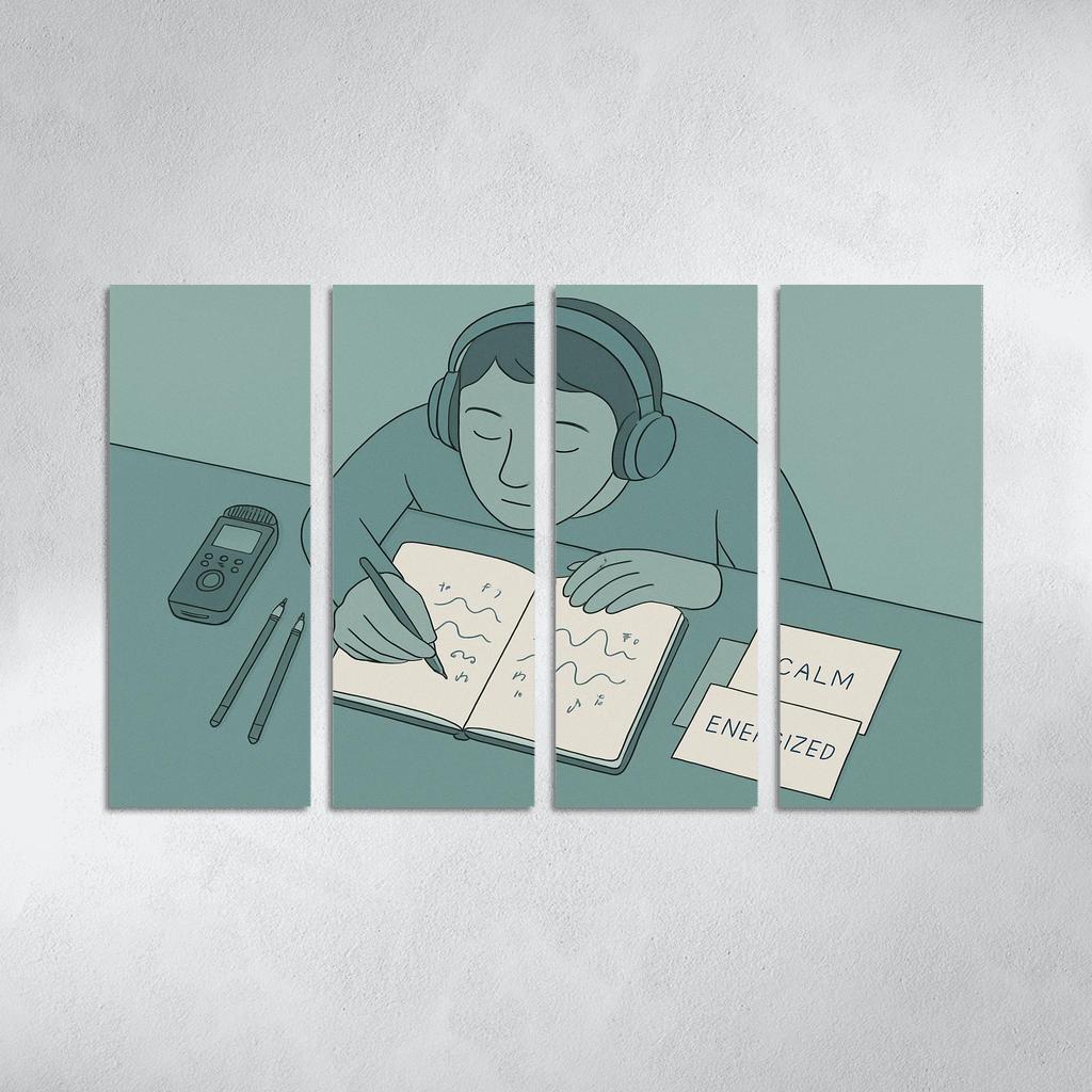 Personal Soundscape Journaling oil paintings frame