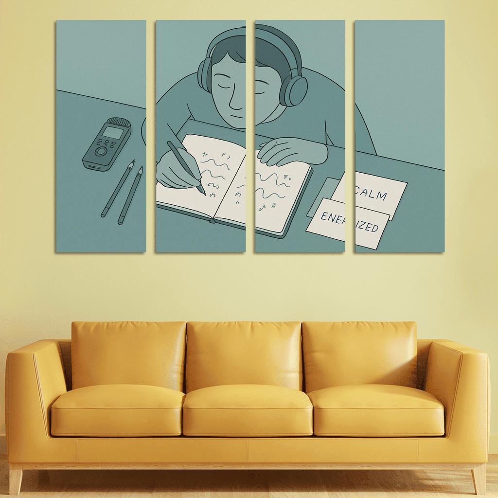 Personal Soundscape Journaling oil paintings frame