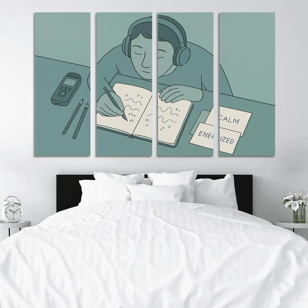 Personal Soundscape Journaling oil paintings frame