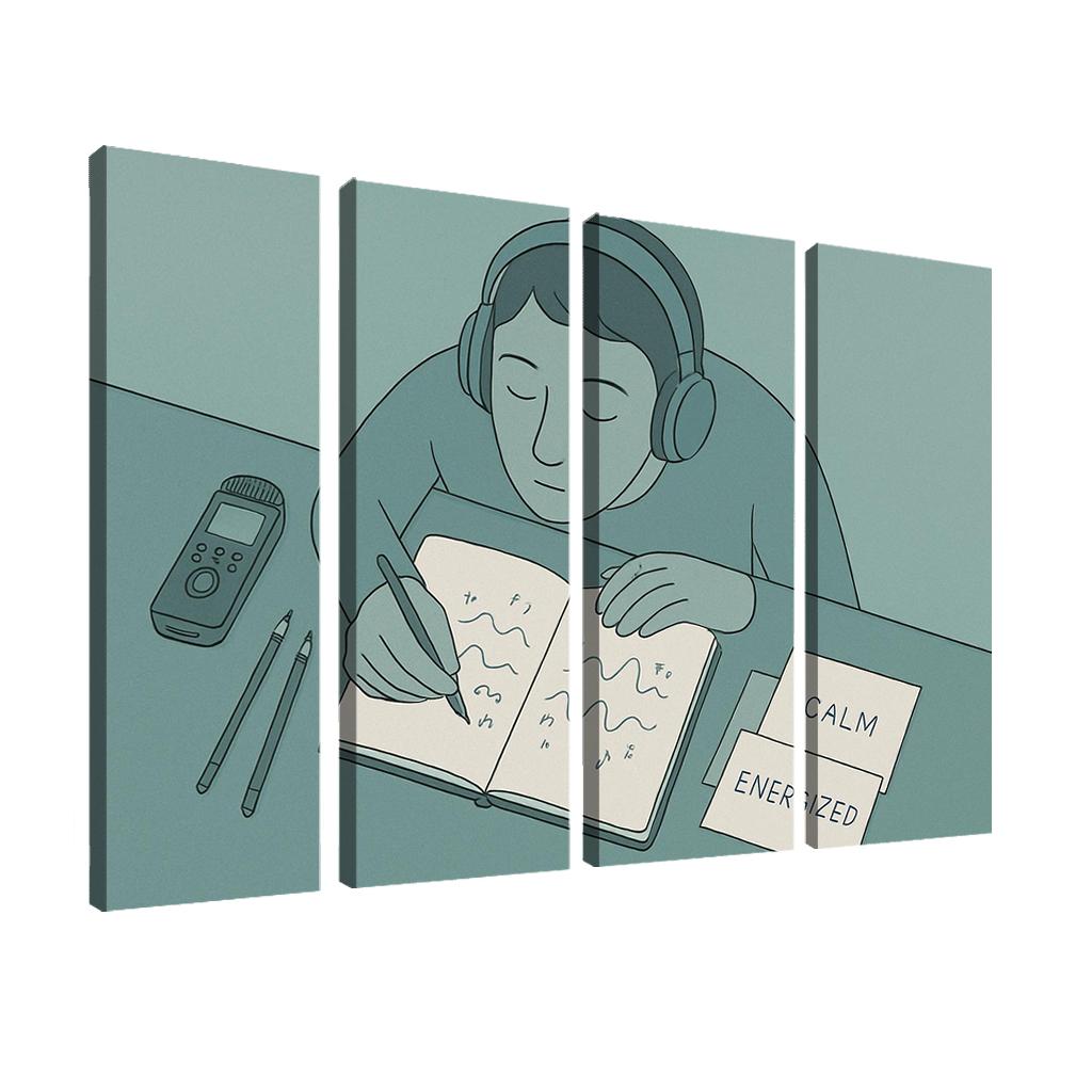 Personal Soundscape Journaling oil paintings frame