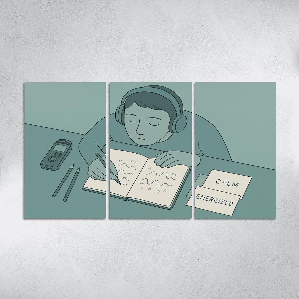 Personal Soundscape Journaling oil paintings frame